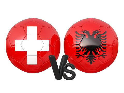Switzerland / Albania soccer game 3d illustration