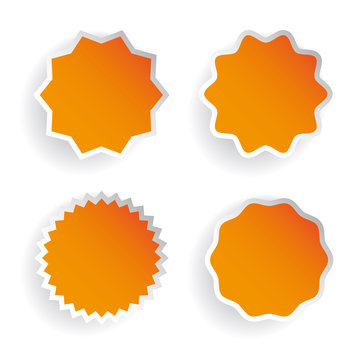Star label vector set orange