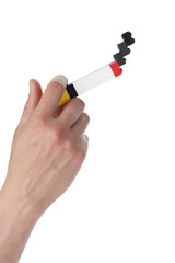 a hand smoking a cigarette