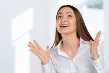 Happy successful businesswoman