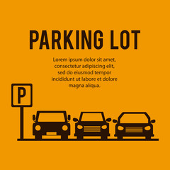 Parking lot design. Park icon. Yellow background  , vector graphic