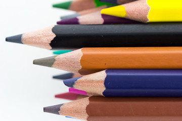 close up color pencils