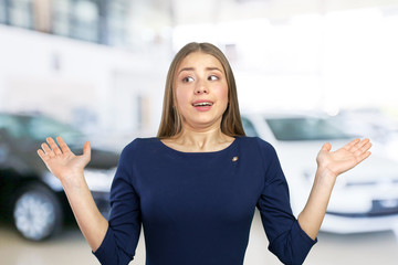woman acting surprised and confused