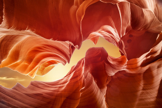 Sunset Sky In Lower Antelope Slot Canyon