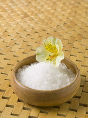 spa salt with flower