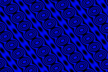 Dark blue background with black circles in diagonal lines