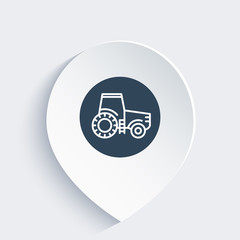 Tractor line icon, agrimotor vector, engineering vehicle, farm tractor icon on mark, vector illustration