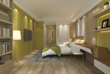 3D illustration bedroom Interior