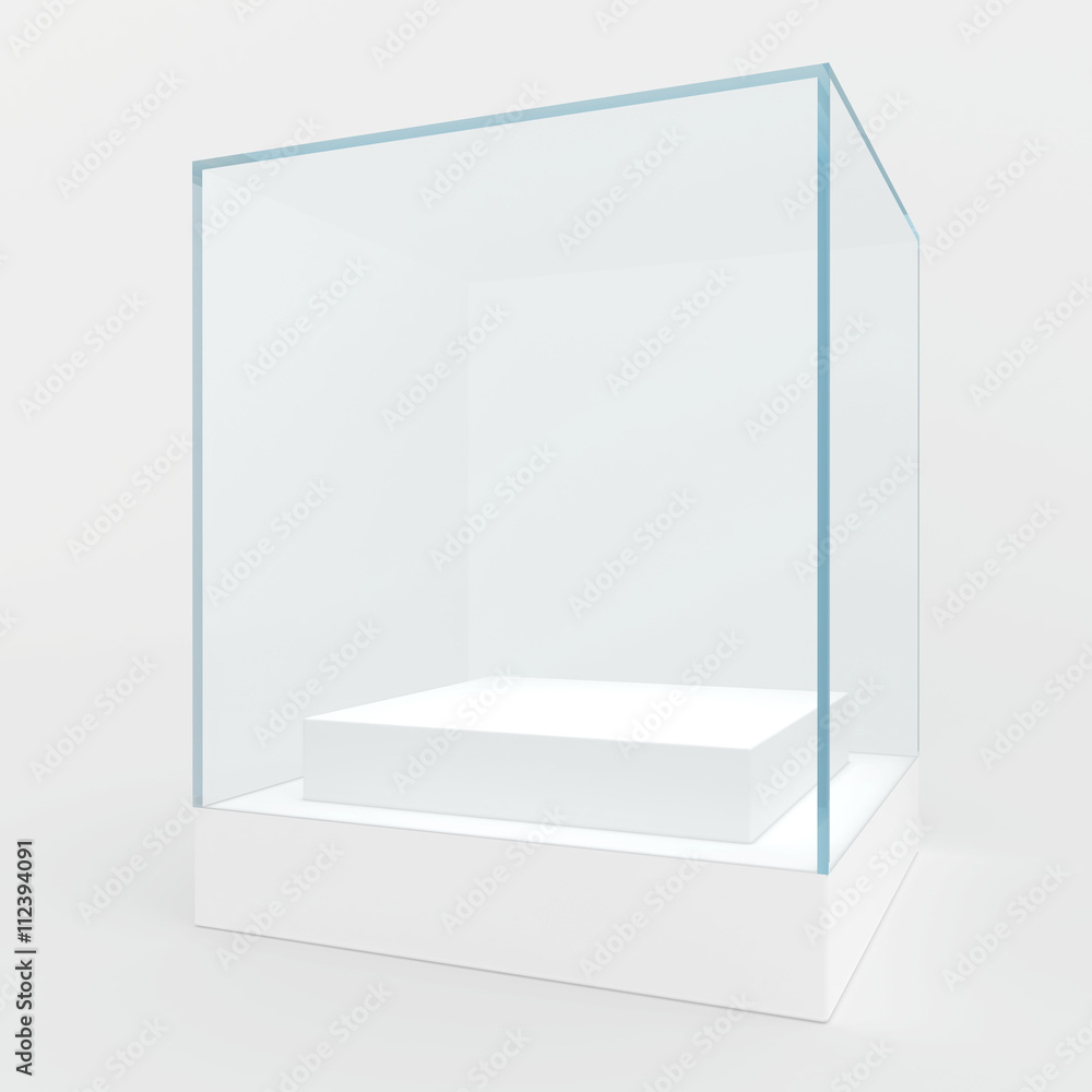 Poster display case. 3d render. isolated on gray background