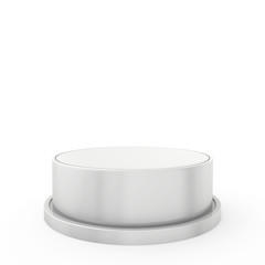 Empty podium and place on white background. 3d rendering