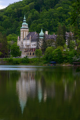Fototapeta na wymiar Lillafured palace under the lake