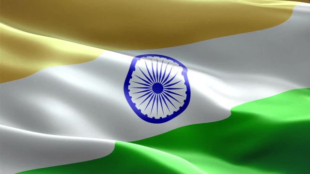 India national flag. Infinite loop. New effect and different lightining.