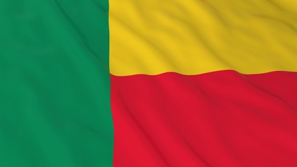 Beninese Flag HD Background - Flag of Benin 3D Illustration