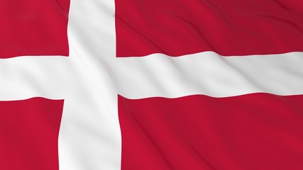 Fototapeta premium Danish Flag HD Background - Flag of Denmark 3D Illustration