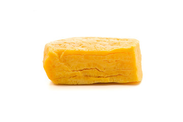 Tamago Yaki. Isolated on white background.
