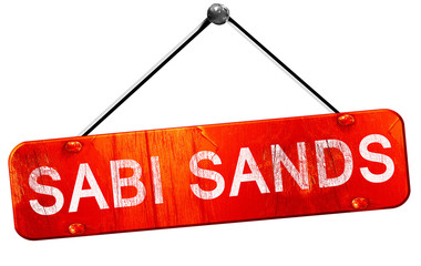 Sabi sands, 3D rendering, a red hanging sign