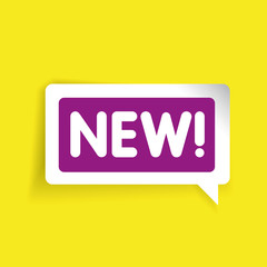 New sticker speech bubble purple
