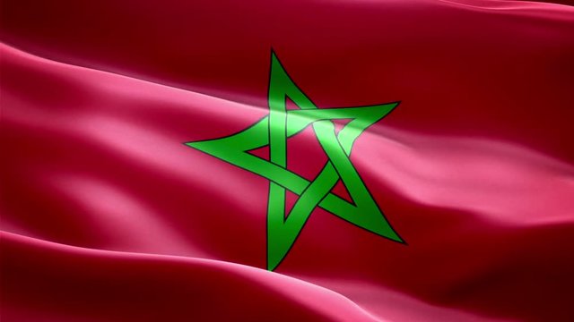Morocco national flag. Infinite loop. New effect and different lightining.