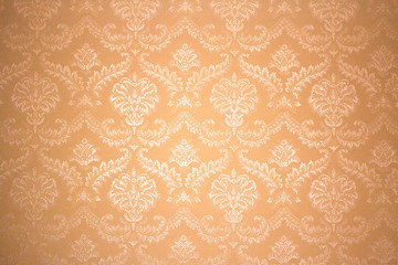 cool retro floral wallpaper in tan and brown design