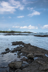 The coast along the Black Sand Beach in Big Island, Hawaii
