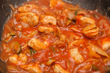 Chicken with vegetables and rice