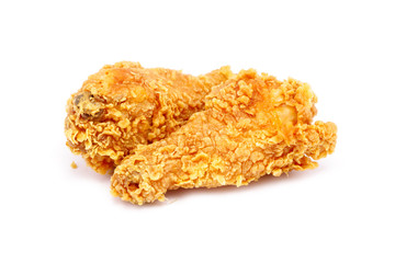 Fried chicken on white background