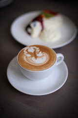 coffee latte art in coffee shop
