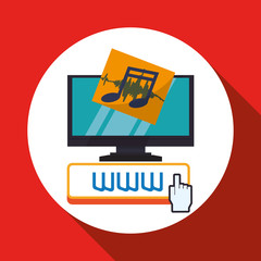 Cloud computing design. Media icon. Isolated illustration