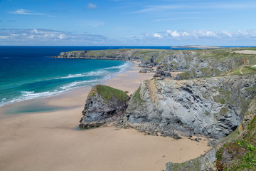 Bedruthan steps in cornwall england uk