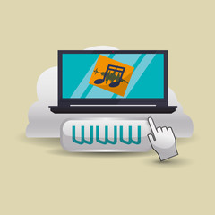 Cloud computing design. Media icon. Isolated illustration