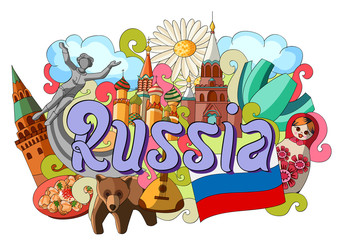 Doodle showing Architecture and Culture of Russia