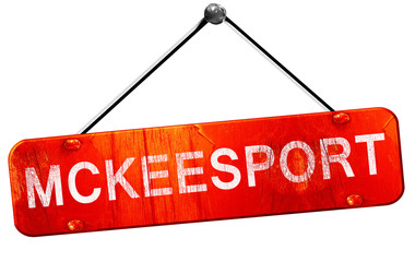 mckeesport, 3D rendering, a red hanging sign