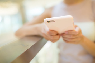 Woman looking at cellphone