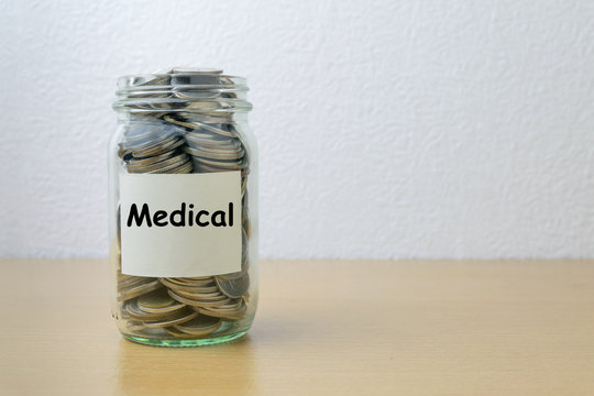 Money saving for Medical in the glass bottle
