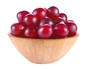Red grapes isolated on white