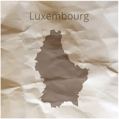 Map of the Luxembourg on papyrus. Vector illustration.