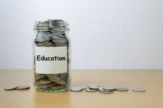 Money saving for Education in the glass bottle