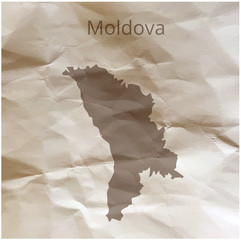 Map of the Moldova on papyrus. Vector illustration.