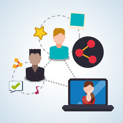 Social network design. Social media icon. Isolated illustration , vector