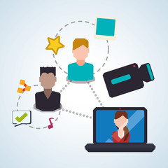 Social network design. Social media icon. Isolated illustration , vector