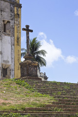 Obraz premium Detail of a cross from an ancient church in Olinda, Recife, Brazil