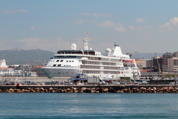 Fototapeta na wymiar Cruise liner in port. Marseille, France