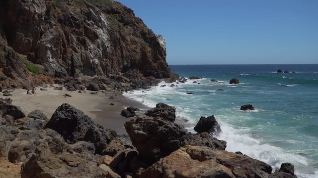 View of secluded beach at Point Dume