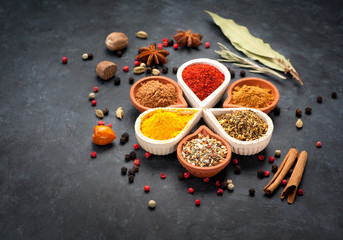 Various Spices, herbs and spicy - obrazy, fototapety, plakaty