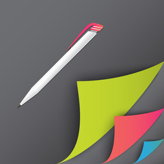 Colorful set of page with round corners. Realistic vector. Flip the page concept.