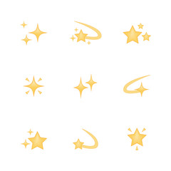 Set of star icon vector isolated on white background. Emoji vector. Bright  smile icon set. Emoticon icon web.