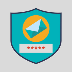 Data Security design. Protect icon. Data center illustration , vector