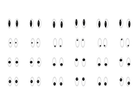 Set Of Eye Emoticon Vector Isolated On White Background. Emoji Vector. Eye Icon Set. Emoticon Icon Web.