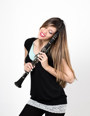 woman in love with clarinet