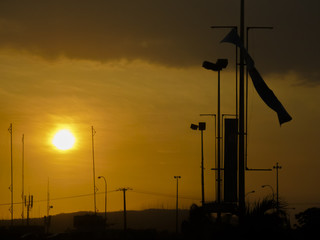 Obraz premium Sunset Urban Scene Guayaquil Ecuador